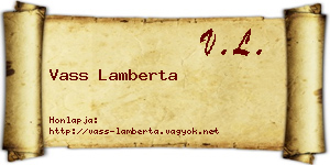Vass Lamberta névjegykártya